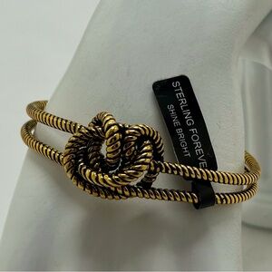 Sterling Forever, Shine Bright, Gold Plated, Knotted Cuff Bracelet, NWT